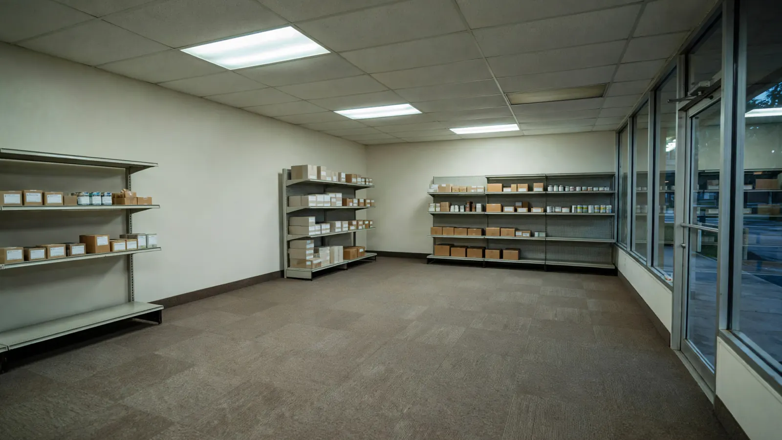 After: The same retail space restored with clean flooring