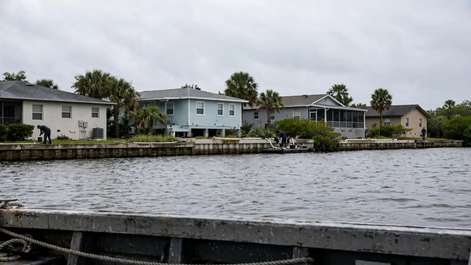 Waterfront homes along a canal